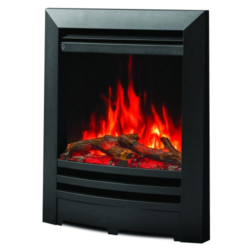 FireFX Anya 16-Inch Electric Fire in matt black with glowing log effects