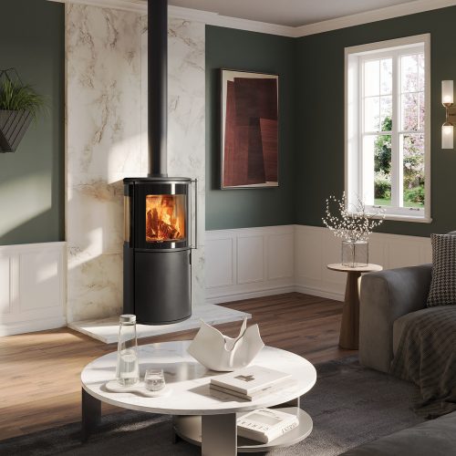 FireFX Atlas Wood-Burning Stoves range featuring contemporary cylindrical designs