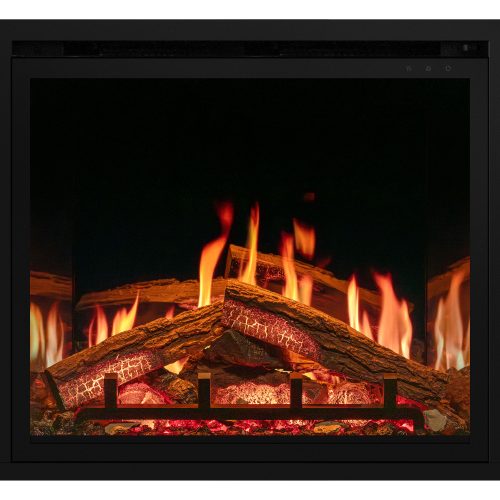 Onyx Eclipse 65HLR electric fire with IlluminOak glowing logs and realistic flame display